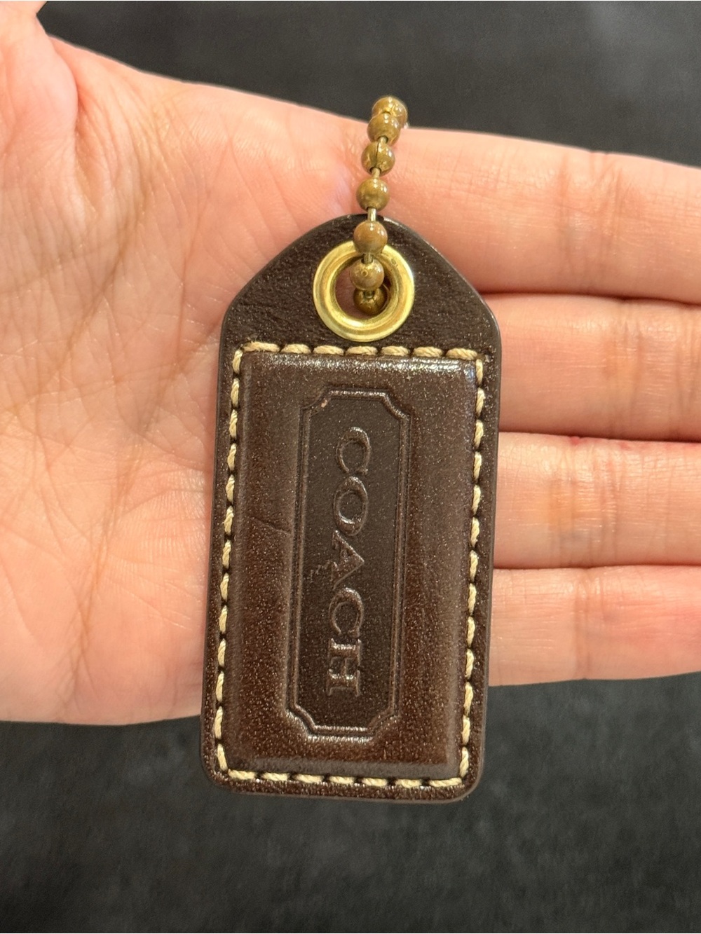 2.5" Medium Y2K Coach Leather Key Fob Bag Charm Keychain Hang Tag/Hangtag